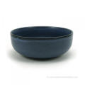 Stoneware Dinner Itakda sa Dark Blue Matt Tapos na